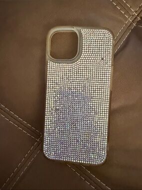 Source Unknown Silver Rhinestone Bling Phone Case